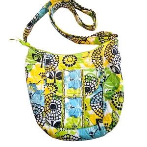 VERA BRADLEY Quilted Cotton Crossbody Bag Clare Limes Up Floral Pattern EXC